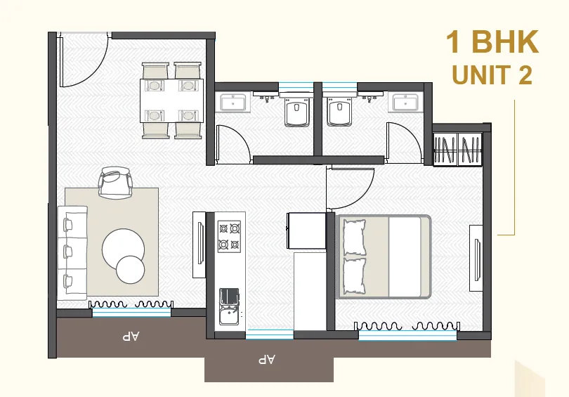 Shripal Supreme floor plan - 1 BHK