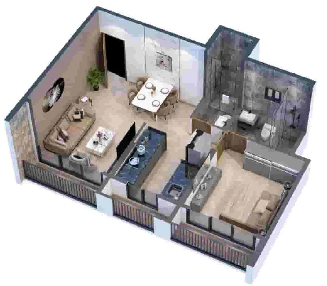 Agarwal Sky Heights floor plan - 1 BHK
