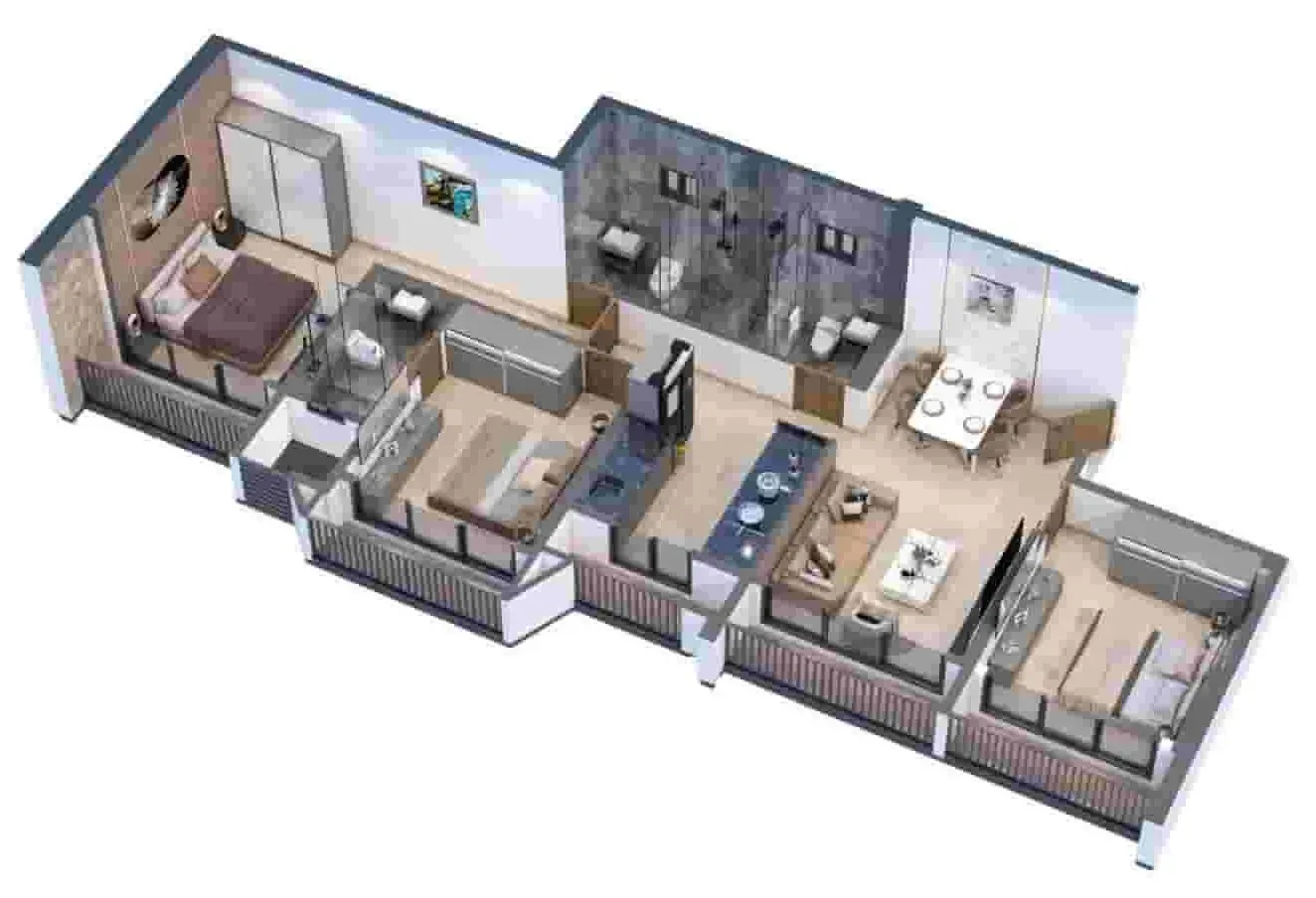 Agarwal Sky Heights floor plan - 3 BHK