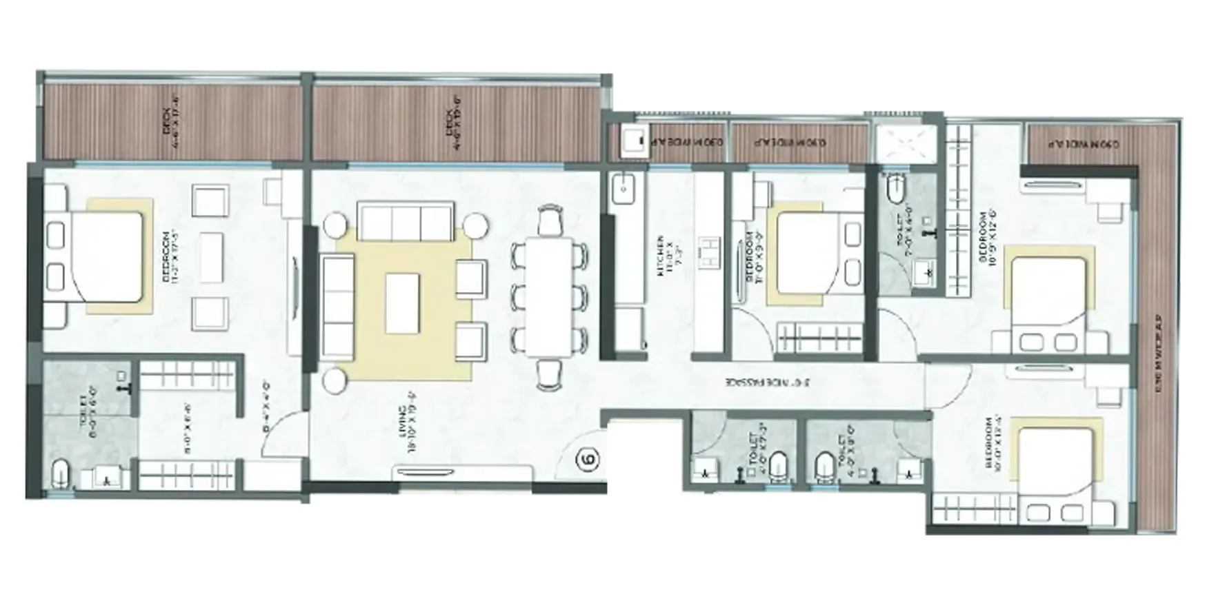 JSB Nakshatra Reserve floor plan - 4 BHK