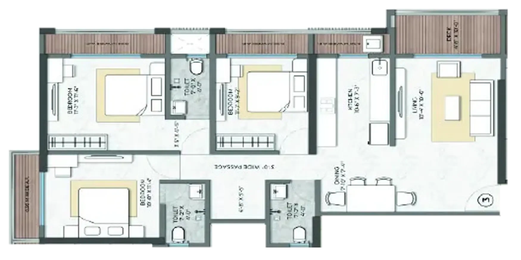 JSB Nakshatra Reserve floor plan - 3 BHK