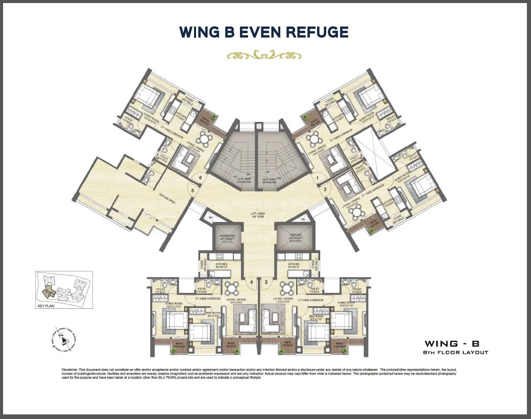 Blu Pearl floor plan - 1 BHK