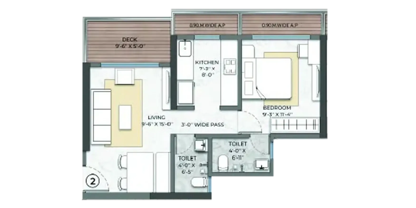 JSB Nakshatra Reserve floor plan - 1 BHK